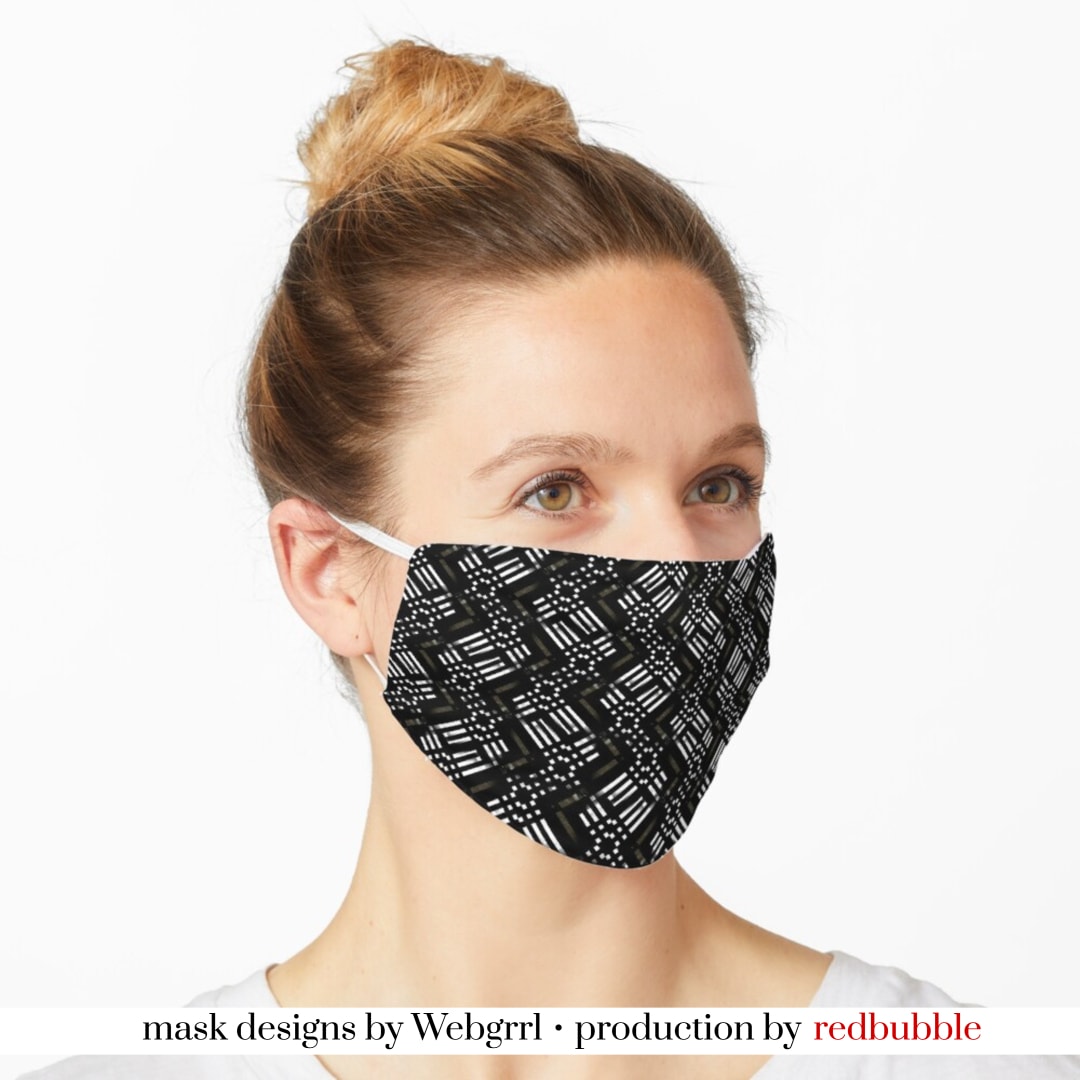 Black White Bronze Pattern Mask • Designed by webgrrl