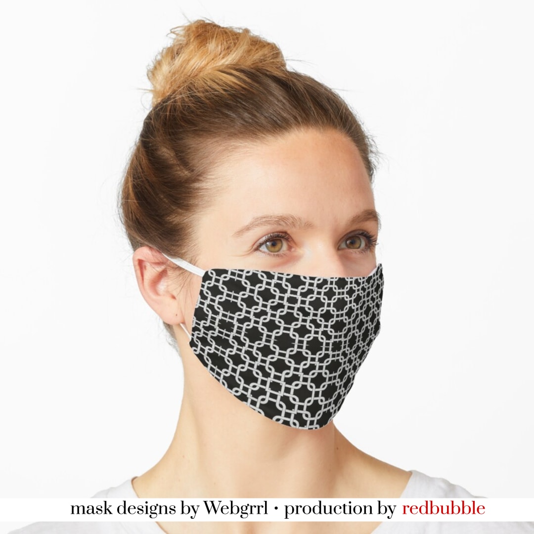SHOP Interlock Black and White Mask • Designed by webgrrl