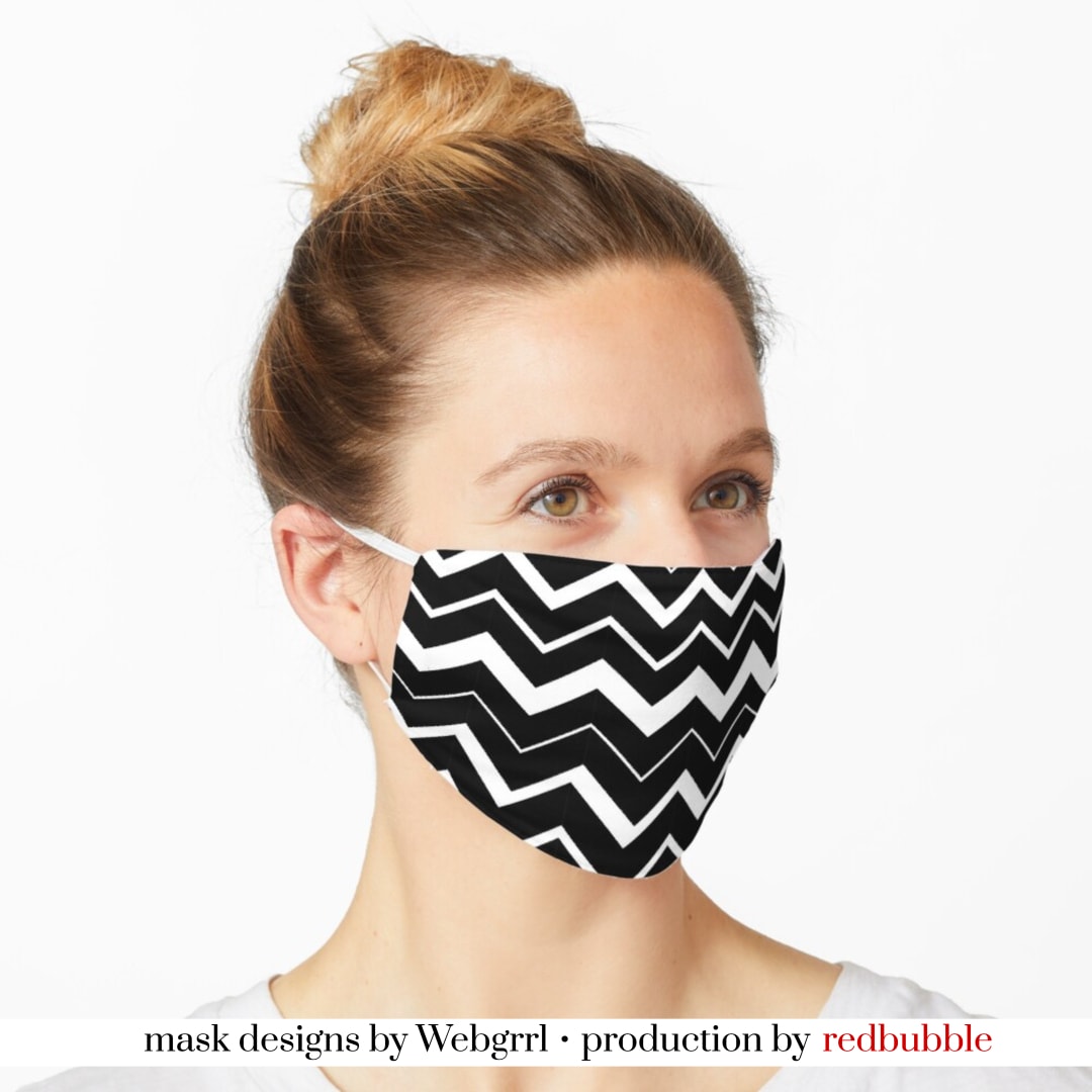ZigZag Black White Chevron Mask • Designed by webgrrl