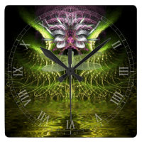 Dragonfly Magic Fractal Art Wall Clock